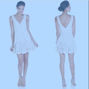 BCBG Tafetta Mini Dress in Cream Size 6